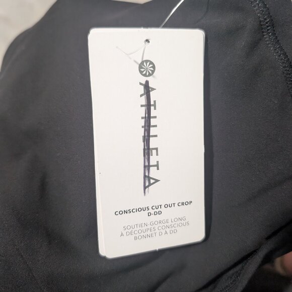 Athleta | Conscious Crop Cut Out Bra In Black (D-DD cup) - Picture 6 of 16